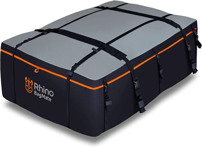 19 Cubic Feet Roof Bag – Safety Tested Heavy-Duty Waterproof Rooftop Cargo Carrier for All Cars & SUVs (with or Without Rack) – Includes Protective Mat & Storage Bag – Military-Grade 840D PVC