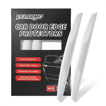 4PCS Car Door Edge Guards Universal 3D Carbon Fiber Texture Anti-Collision Scratch Protector Strips Flexible Silicone Trim with Nano Adhesive for Sedan SUV Truck Black
