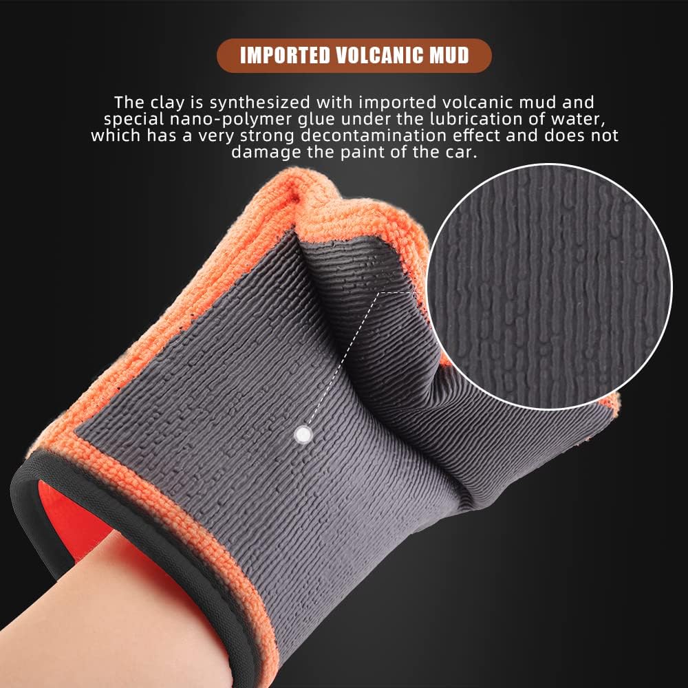 SPTA Clay Mitt, Pro Medium Grade Clay Bar Infused Mitt, Car Detailing Glove Quickly Removes Debris from Your Paint, Glass, Wheels, & More -CB306