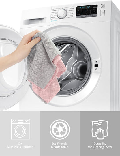 Fantasticlean Microfiber Cleaning Cloth Roll -75 Pack, Tear Away Microfiber Towels, 12" x 12", Reusable, Washable, Scratch Free, Ultra Absorbent for All-Around Cleaning Supplies (DimGray)