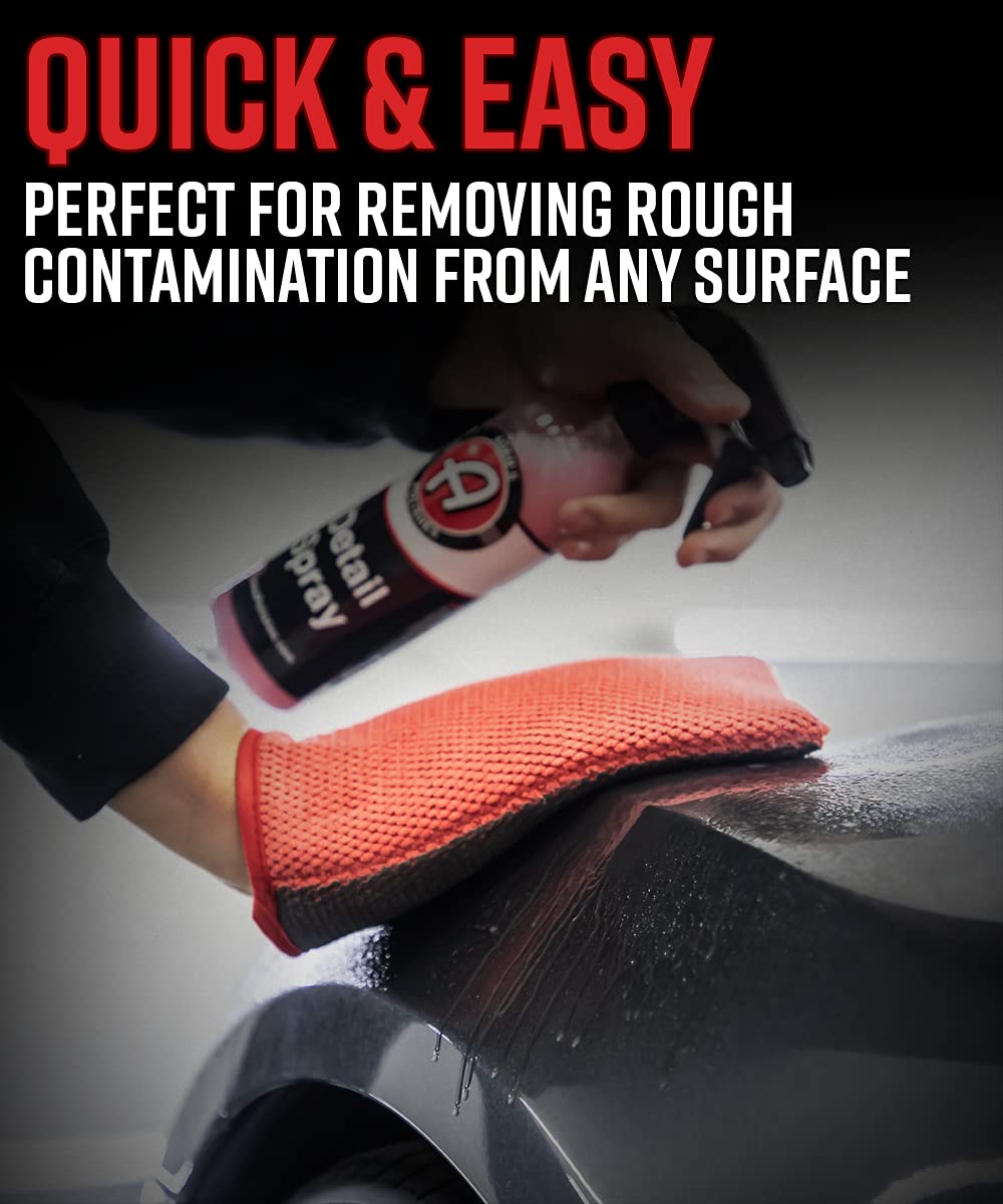 Adam's Clay Mitt Combo - Detail Spray Clay Lubricant for Medium Grade Clay for Car Detailing - Glove Quickly Removes Debris from Your Paint, Glass, Wheels, & More