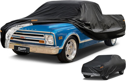 Kayme Sedan Car Cover Waterproof All Weather for Automobiles - See Vehicle Size Chart for Accurate Fit - Outdoor Full Exterior Cover Sun Rain Snow UV Protection with Zipper. Size A4 (See Size Chart)