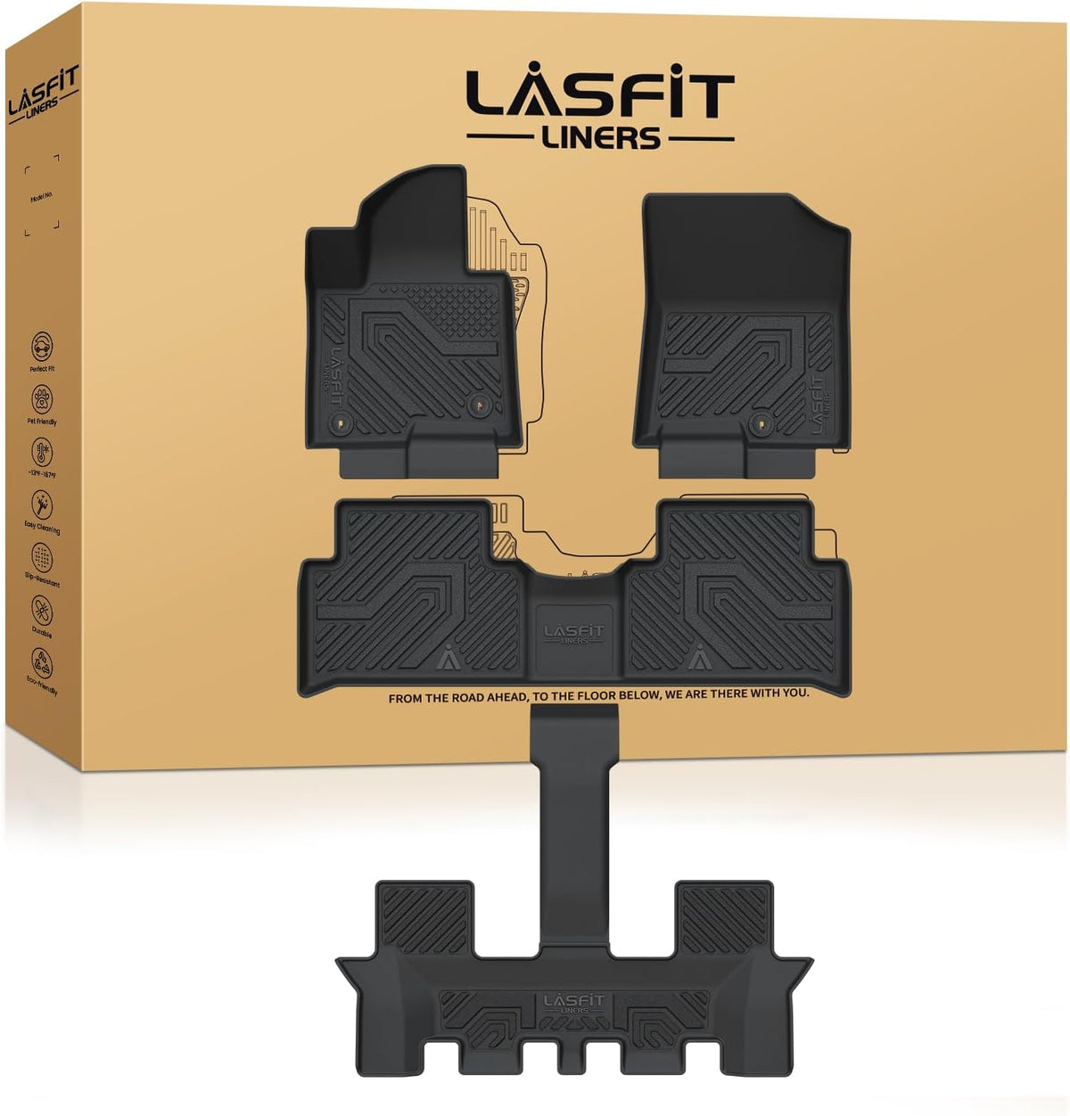 LASFIT Floor Mats Fits for Hyundai Sonata 2020-2026 (Only for FWD & Gas) & Kia K5 2021-2025 (Only for FWD) Custom Fit TPE All Weather Floor Liners Car Mats Accessories, Black