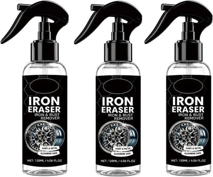 120ML Iron Eraser Rust Remover Spray, Iron Eraser Iron and Rust Remover for Car Wheels and Paint, Fast Acting Rust and Brake Dust Remover, Professional Automotive Surface Cleaning(2PCS)