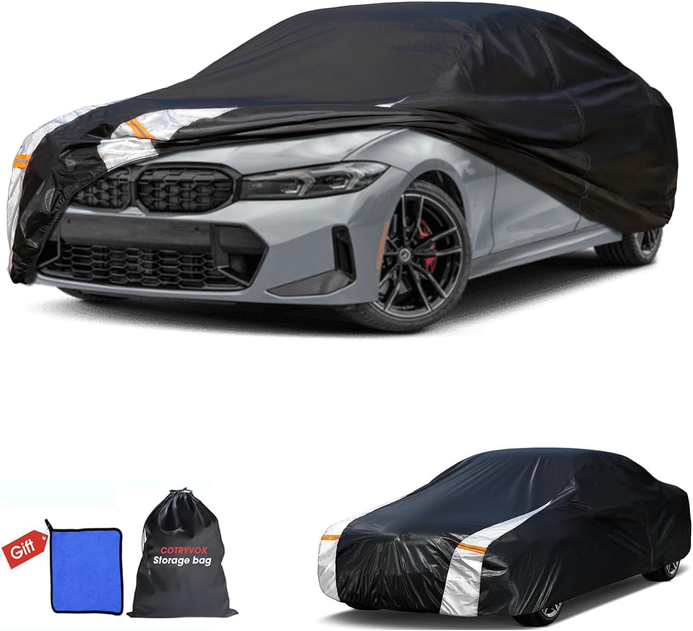 Large SUV Car Cover for Chevy Suburban 100% Waterproof All Weather, Heavy Duty Outdoor Full Exterior Covers Rain Sun Wind UV Protection. - Colors B