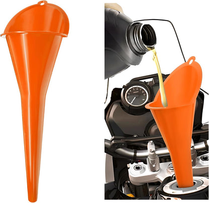 DXNQ Oil Funnel, Automotive Multi-Function Plastic Fuel Funnel with Long Neck, Universal Engine Oil Funnel for Filling Oils Gas Lubricants and Fluids, Car Accessories (Black)
