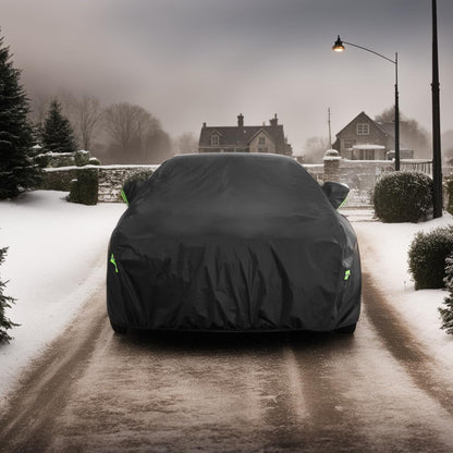 Car Cover Waterproof All Weather for Automobiles, Outdoor Full Exterior Covers for Sedan Black(Suggest Car Length from 194"-208")