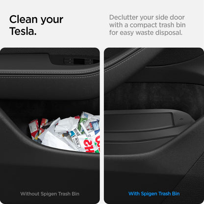 Spigen Door Pocket XL Car Trash Can [with Magnetic Lid] Waterproof Door Pocket Organizer 2025 2026 Tesla Model Y Juniper Premium & Performance Accessories - Driver Side Only