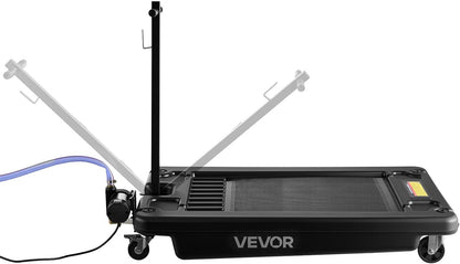 VEVOR Low Profile Oil Drain Pan, 17 Gal Capacity, Rolling Oil Drain Pan with 110V High-Flow Electric Pump, 7.2 ft Hose & T Folding Handle, Leak-proof & Corrosion-resistant, Fit for Trucks, ATVs, Black