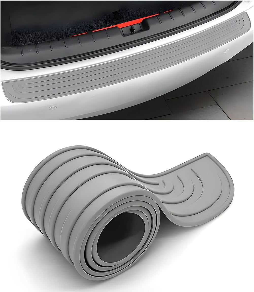Car Rear Bumper Protector Guard, Anti-Scratch Auto Trunk Door Entry Protection Strip, Non-Slip Rubber Bumper Protective Cover Guard for Most Cars Trucks SUVs (Black, 41")