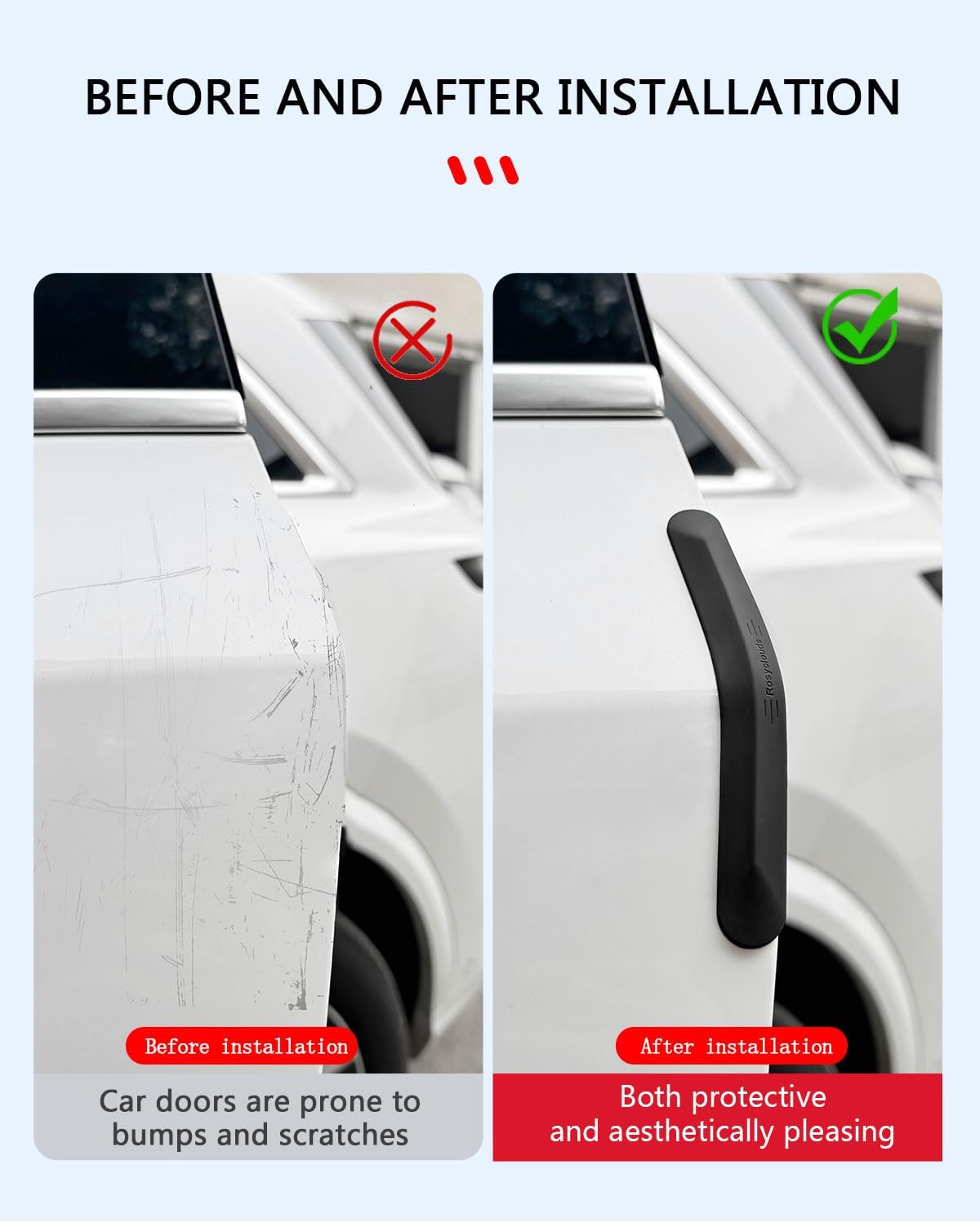 muekzu Silicone Car Door Edge Guard Trim Molding Crash Scratch Protector Scratch Guard for Car,Sedans,Truck,SUV 4PCS (Black)