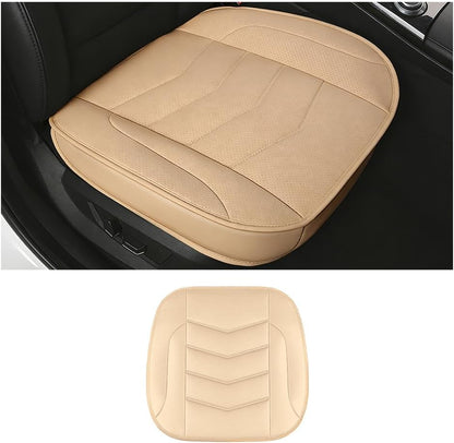 HZEL Car Front Bottom Seat Cover, Breathable Leather Full Wrapped Non-Slip Bottom Driver Seat Cushion with Storage Pocket, Comfortable Auto Interior Chair Protection Cover, Universal Fit (Coffee)