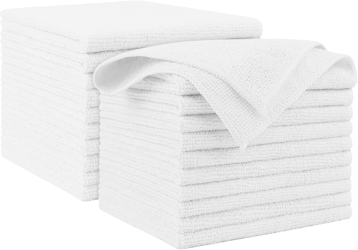 AIDEA Microfiber Cleaning Cloth, 50PK, Microfiber Towels for Cars, Premium Wash Cloths, Dusting Cloth Cleaning Rags, Absorbent Towels for SUVs, House, Kitchen, Window, Cleaning Supplies12×12"
