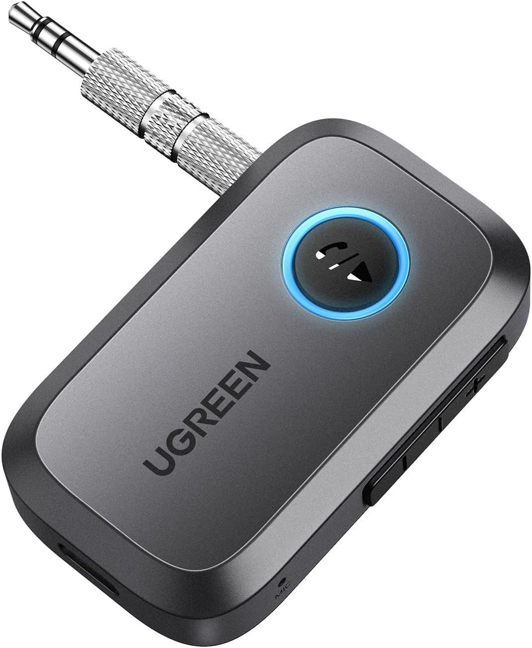 UGREEN Bluetooth 5.4 Car Adapter, Hands-Free Call & Noise Cancelling AUX to Bluetooth Adapter for Car, 3.5mm Audio Blue-Tooth Receiver for Cars Stereo Home Speaker - 15H Battery Life
