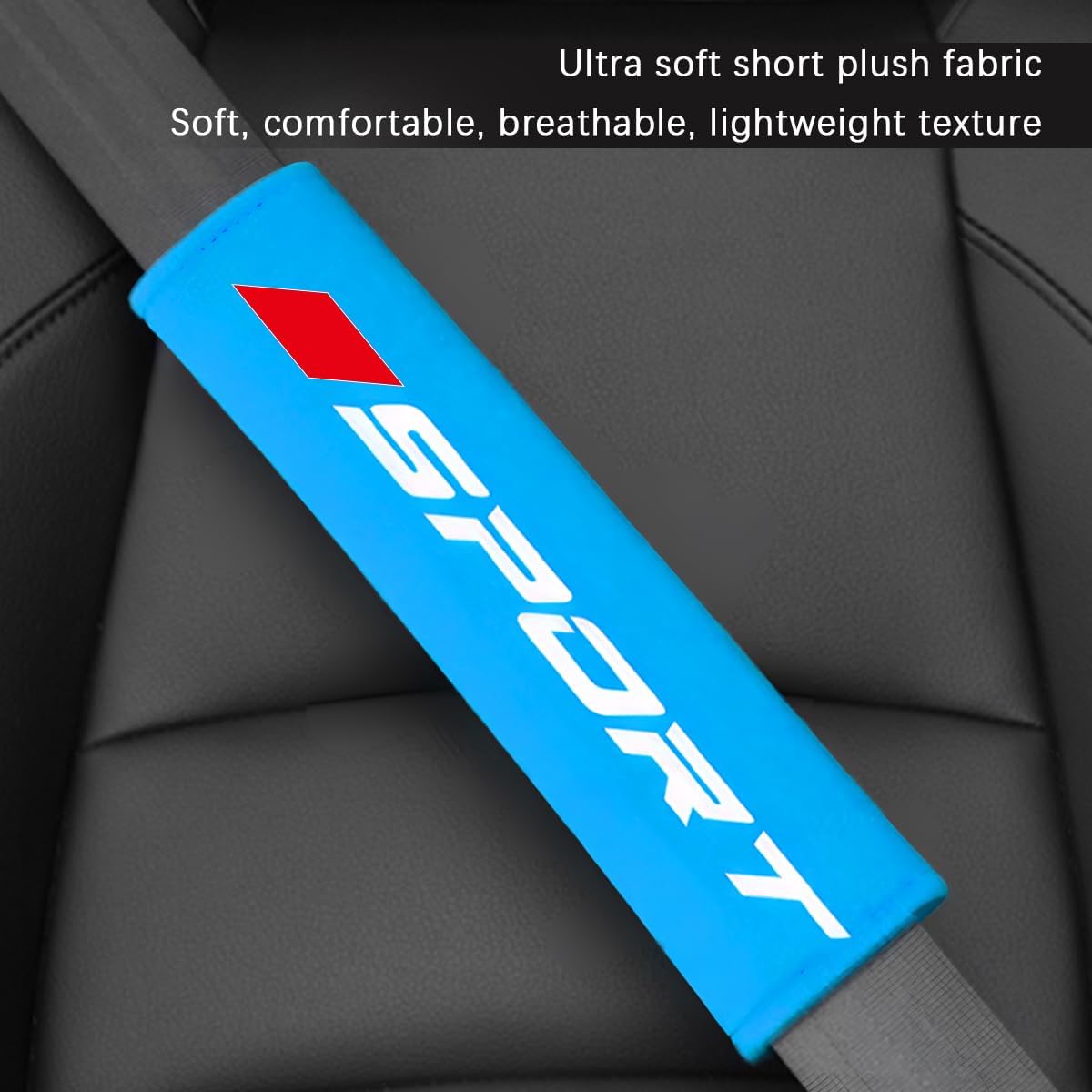 Mandark Car Seat Belt Pad, Vehicle Seatbelt Shoulder Strap Cover for More Comfortable Driving, Auto Interior Safety Belt Protection Cushion Accessories, Universal for SUV, Truck, RV (Black)