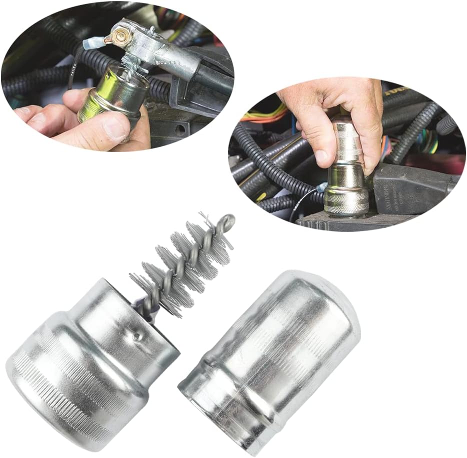 12 in 1 Battery Terminal Cleaner Kit - Must Have Tool Best for Extend Car Marine Battery Life with 10PCS Fiber Washers Protector and 2PCS Cleaning Brush