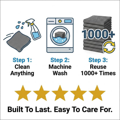 Microfiber Towels for Cars - 15.7" x 15.7" inches, Highly Absorbent Professional Grade Drying Towel Set for Superior Cleaning and Drying Performance - Car Drying & Kitchen Towel - Pack of 3