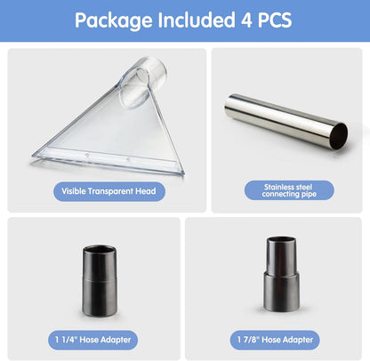 Universal Clear Vacuum Extraction Accessory with 1-1/4“,1-7/8” and 2-1/2” Adapter,Compatible with All Shop Vac Extractor,Wet Dry Vacuum Cleaner Attachments for Upholstery,Carpet Cleaning,Car Detailing