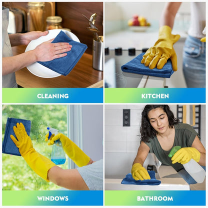 HOMEXCEL Microfiber Cleaning Cloth 12 Pack, 12.5 x 12.5 inch Microfiber Towels for Cars, Ultra Absorbent Washing Cloth, Lint Free Streak Free Cleaning Rags for Car, Kitchen, and Window (Grey)