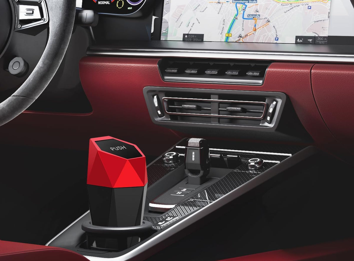 Ginsco 2 Pack Car Trash Can with Lid, Cup Holder Garbage Can for Car, Garbage Bin Cars Accessories for Interior, Leakproof Small Trash Bin, Mini Trash Can for Cars, Home, Bedroom, Office (Black)