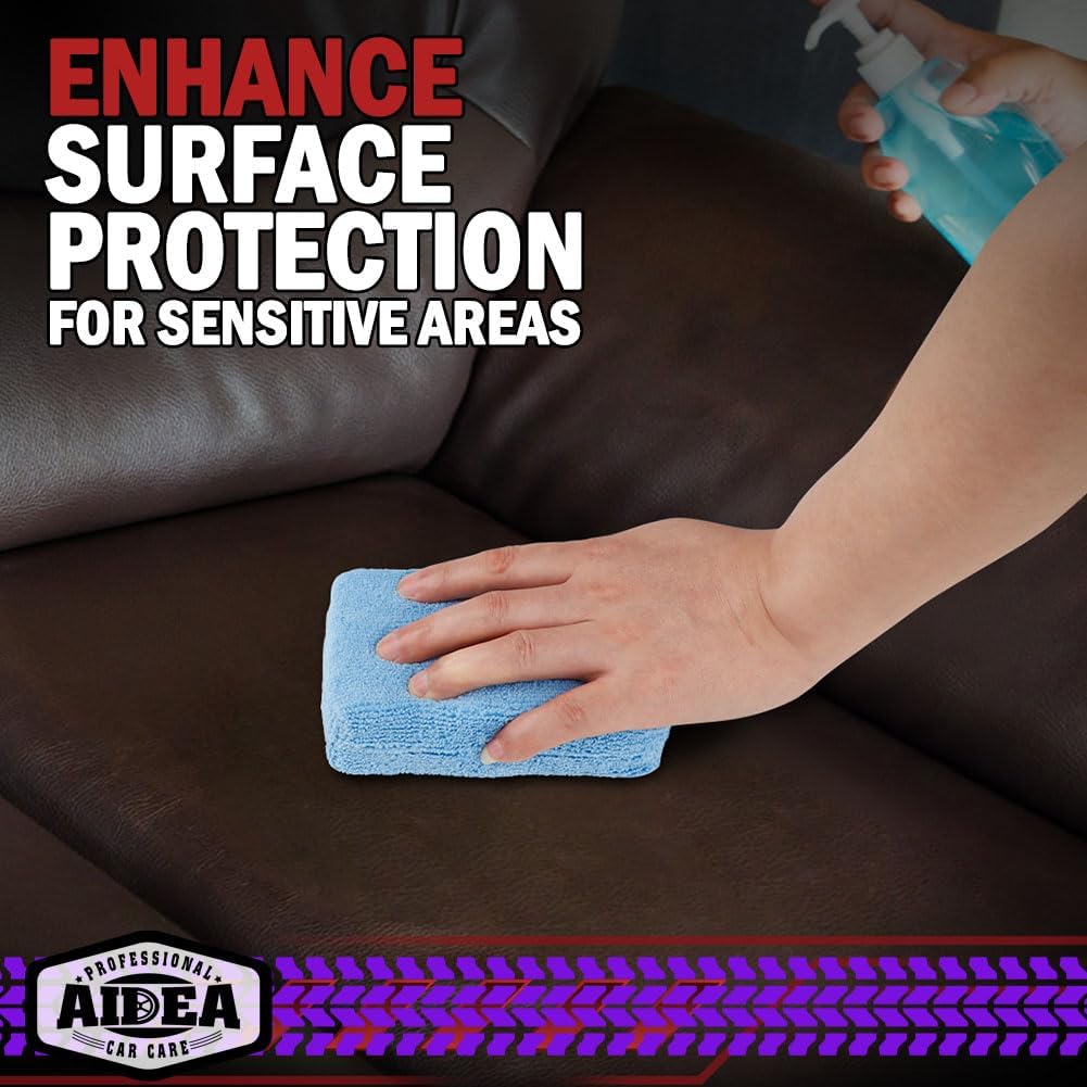 AIDEA Microfiber Applicator Pad-8Pack, Car Wash Sponge, Premium Microfiber Sponge and Cleaning Pads, Perfect for Effortless Wax, Sealant, and Conditioner Application, Car Detailing Supplies, Blue