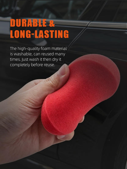 SPTA Tire Shine Applicator, 6Pcs Foam Applicator Pads, Round Shape Side Pressing Hand Polishing Sponge Pads Kit Tire Shine Applicator Pad Tire Dressing Applicator Pad for Applying Tire Shine