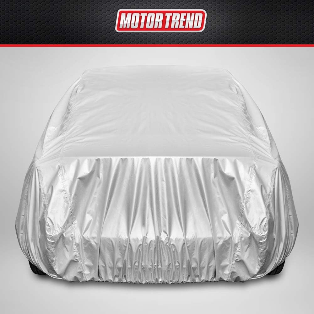 Motor Trend FlexCover Waterproof Car Cover for Rain Wind All Weather L Fits up to 190 x 70 x 50 inches