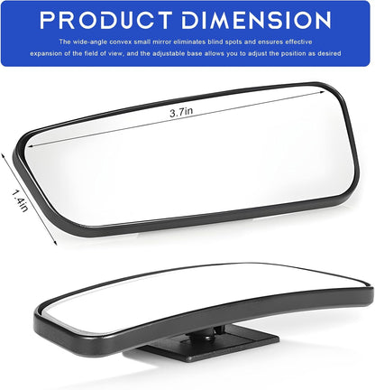 2 PCS Blind Spot Mirror, Adjustable Wide Angle Convex Side Rearview Mirrors, Long Framed Rectangular HD Glass Rear View Mirror for Sedans SUVs Trucks, Car Accessories (Framed Medium)
