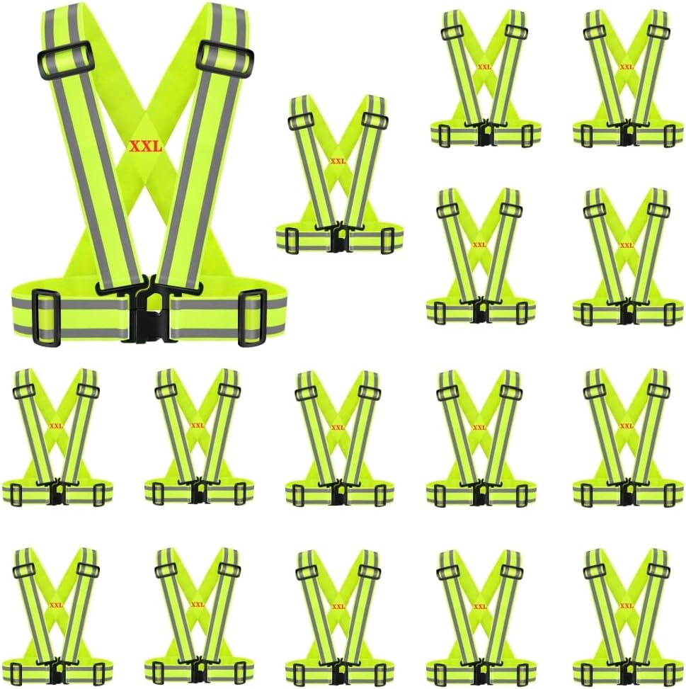 High Visibility Safety Vest(2PACK)|Reflective Running Gear for Walking,Cycling,Construction,Motorcycle|Men,Women (2, XXL-yellow)