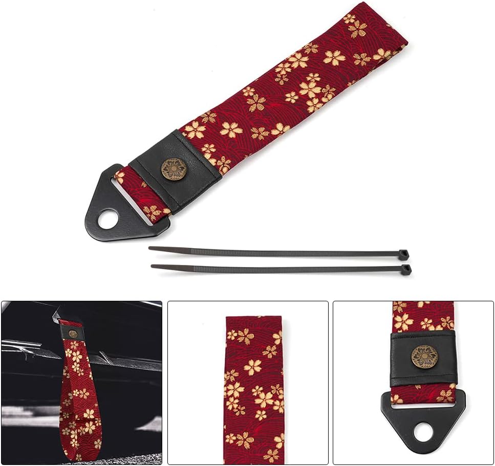 RASTP Racing Tow Strap, Car Modification Sports Trailer Belt Fit for Front or Rear Front Bumper Decorative (Red)