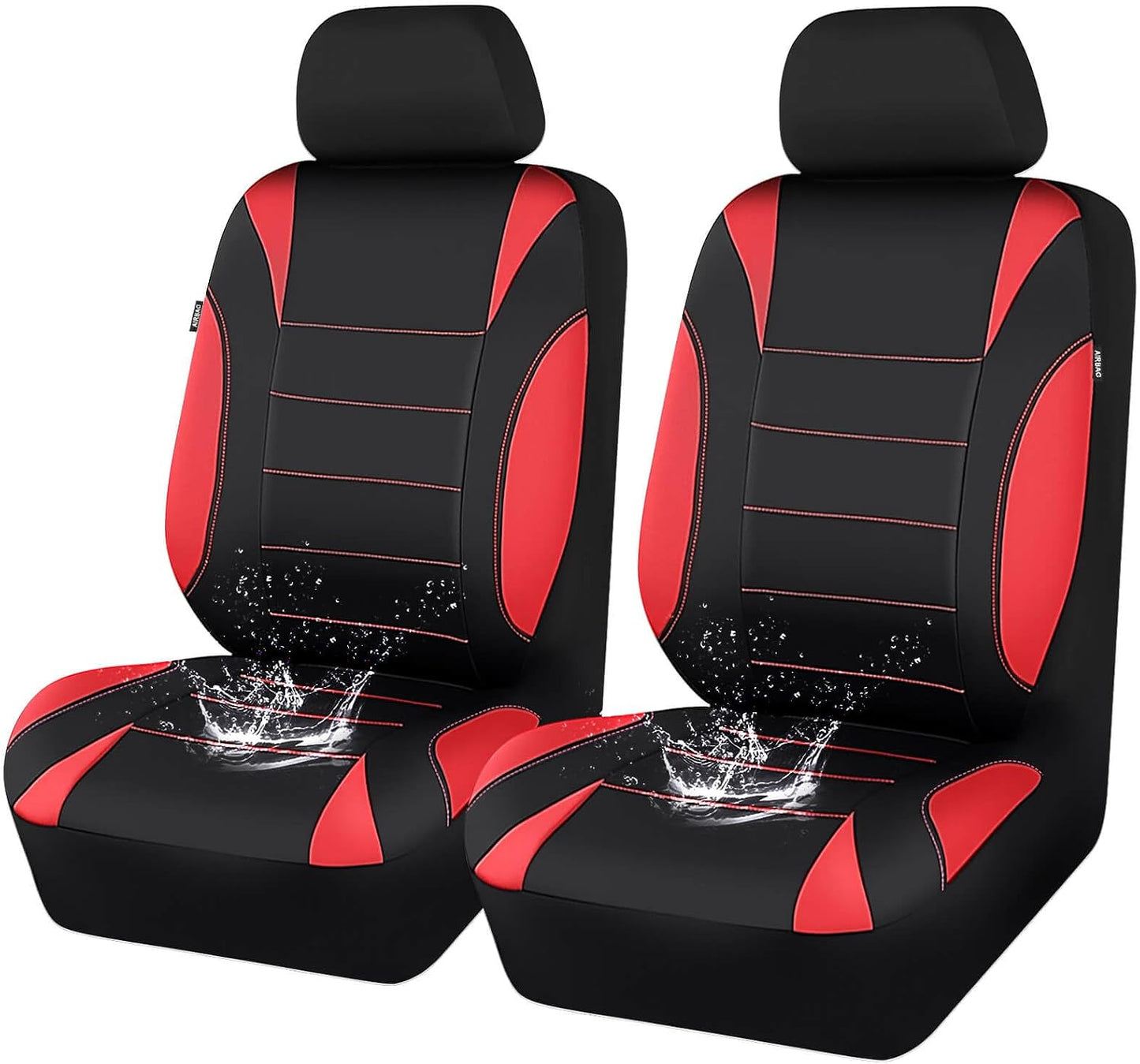 CAR PASS Waterproof Car Seat Covers Front Seats Only with 5mm Composite EVA, Neoprene Car Seat Cover with Separate Headrest Cover, Quick Setup Universal Fit for Car SUV Trucks,Airbag Compatible（Gray