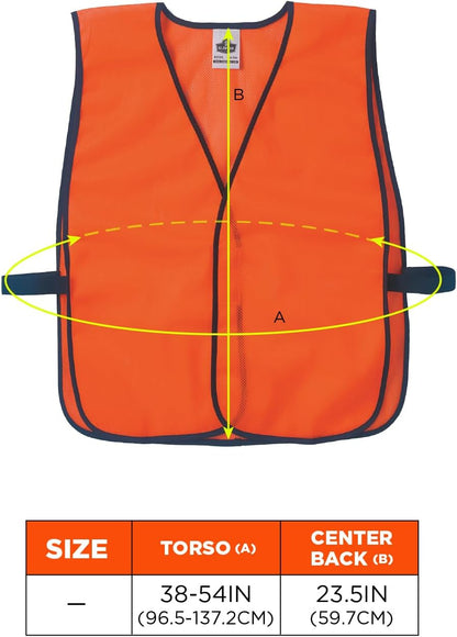 Ergodyne GloWear 8010HL Non-Certified High Visibility Vest, One Size, Orange