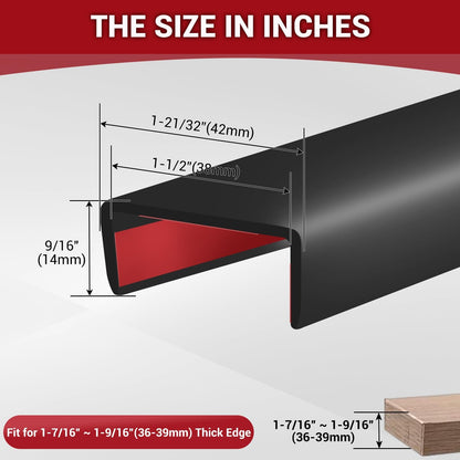 Rubber Edge Trim, 1/16" Self Adhesive Flexible U Channel Edge Protecter for Sheet Metal, Car Doors, U Shaped Sharp Edge Guards, Fit for 0-5/64" Wide Edge, Black Color, 10Ft, EPDM Material
