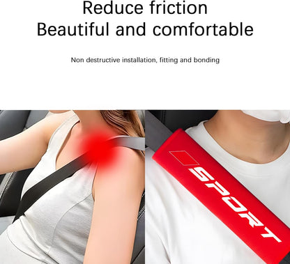 Mandark Car Seat Belt Pad, Vehicle Seatbelt Shoulder Strap Cover for More Comfortable Driving, Auto Interior Safety Belt Protection Cushion Accessories, Universal for SUV, Truck, RV (Black)