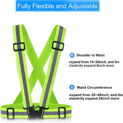 Reflective Vest Running Gear, 2Pack High Visible Safety VES for Cycling Jogging Running Walking, Adjustable for Men Women