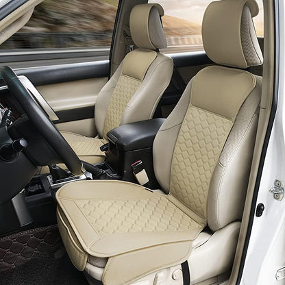 Elantrip 2PCs Front Car Seat Covers Leather Water Proof Seat Protector Universal fit for Most Cars SUVs and Trucks Black