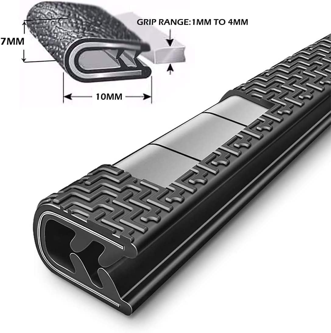 MYFAMIREA 33Ft(10M) Long Car Door Edge Guards, U Shape Edge Trim Rubber Seal Protector Car Door Protection Anti-Collision Rubber Clips Easy to Cut No Need Adhesive Fit for Most Vehicles| Black