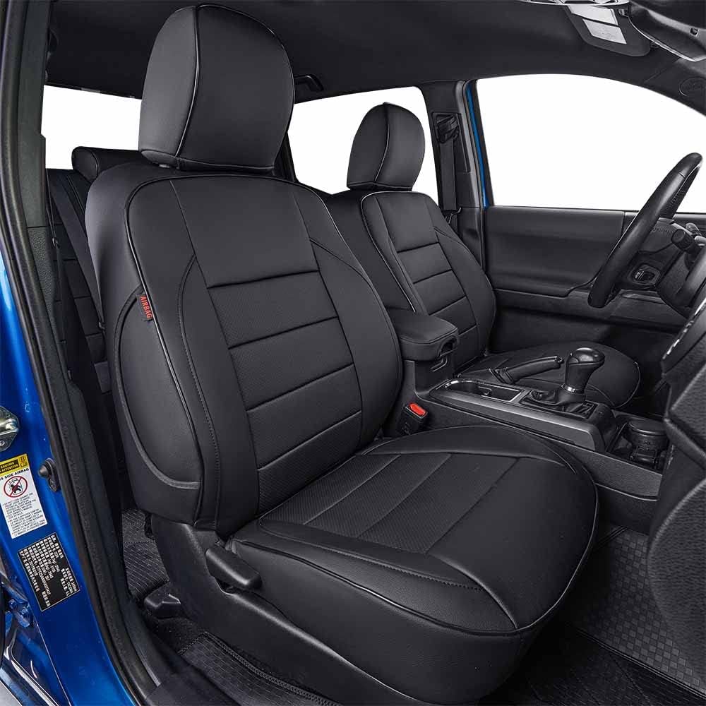 EKR Tacoma Car Seat Covers Custom Fit for Toyota Tacoma (Petrol) 2024 2025 2026 DoubleCab/CrewCab SR/SR5/TRD Sport/TRD Off-Road/Limited -Truck Seat Covers Full Set,Faux Leather(Black)