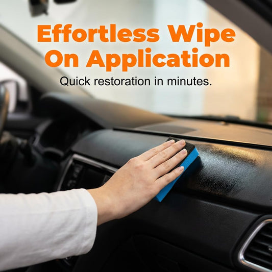 Car Plastic Restorer Ceramic Coating, Highly Concentrated Back to Black Trim Restorer, UV Protection Faded Plastic Vinyl Rubber Restorer Agent for Automotive Exterior Interior Restoration (1set)