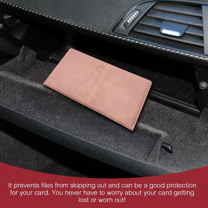 Car Registration and Insurance Holder, Registration and Insurance Card Holder, Auto Glove Box Organizer with Magnetic Shut, PU Leather Automobile Documents Wallet for Cards (Dark Green)