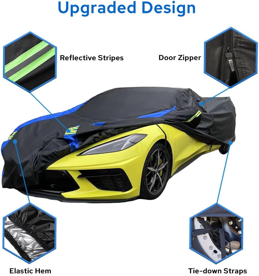 Avecrew Car Cover Waterproof All Weather for Automobiles, Outdoor Heavy Duty Full Exterior Covers for Sedan(194"-208")