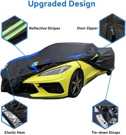 Avecrew Car Cover Waterproof All Weather for Automobiles, Outdoor Heavy Duty Full Exterior Covers for Sedan(194"-208")