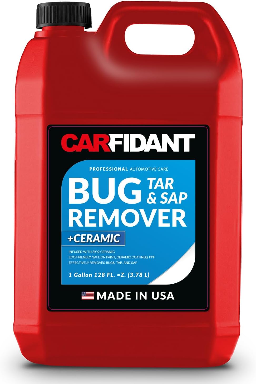 Carfidant Bug and Tar Remover for Cars Exterior with Ceramic Coating - Easily and Safely Clean Bug Splatter, Bird Poop from Paint, Plastic, Rubber, Metal, Chrome, Glass - Pre Wash for Car Detailing