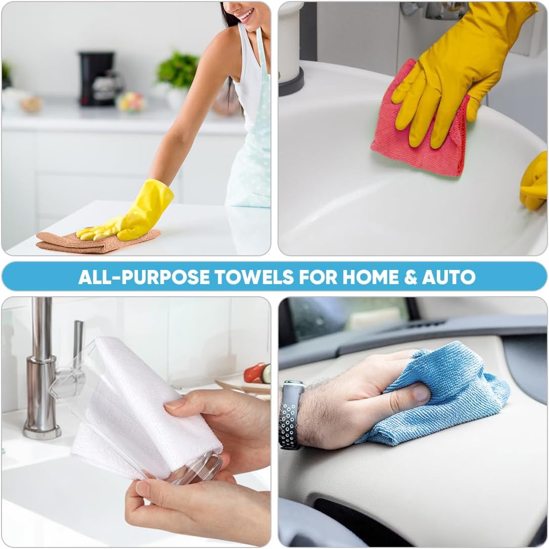 AIDEA Microfiber Cleaning Cloth Roll, Grey 75PK, Reusable Paper Towels Tear Away Cloth, Microfiber Towels for Cars, Wash Cloths, Lint Free Rags for House, Kitchen,Window,Cleaning Supplies 11.5"×11.5"