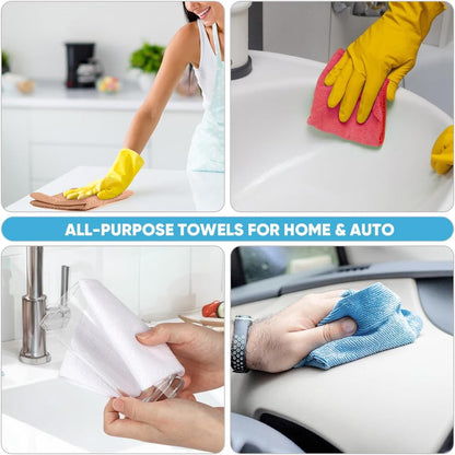AIDEA Microfiber Cleaning Cloth Roll, Grey 75PK, Reusable Paper Towels Tear Away Cloth, Microfiber Towels for Cars, Wash Cloths, Lint Free Rags for House, Kitchen,Window,Cleaning Supplies 11.5"×11.5"
