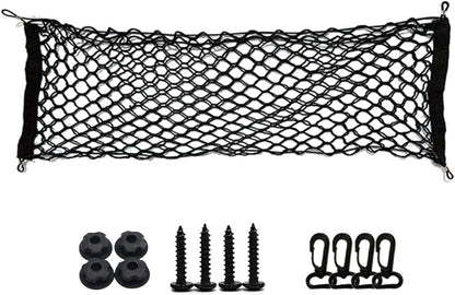 ZIMISI Car Cargo Net, Elastic Stretchable Car Trunk Cargo Storage Net with Hooks, Double-Layer Nylon Truck Organizer Mesh, Vehicle Interior Accessories for Most SUVs, Trucks (35.4x15.7 inch/90×40 cm)