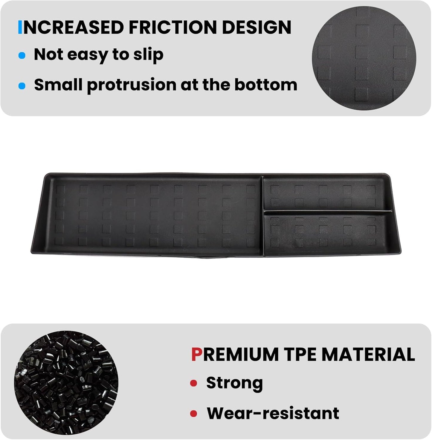 Glove Box Divider Organizer Compatible with 2024 2025 2026 Hyundai Santa Fe Insert Divider Tray ABS Secondary Storage Interior Accessories
