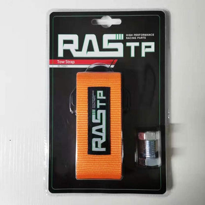 RASTP High Strength Racing Tow Strap, Tow Hook Fit for Front or Rear Front Bumper Decorative Trailer Belt (Black)