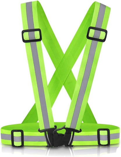 Reflective Vest Running Gear, 2Pack High Visible Safety VES for Cycling Jogging Running Walking, Adjustable for Men Women