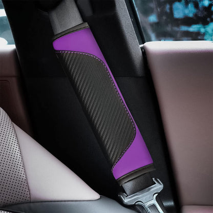 AUCELI 2PCS Car Seat Belt Cover, Carbon Fiber Seatbelt Shoulder Strap Covers, Breathable Leather Soft Harness Pad Protect Your Neck and Shoulder Compatible with Cars